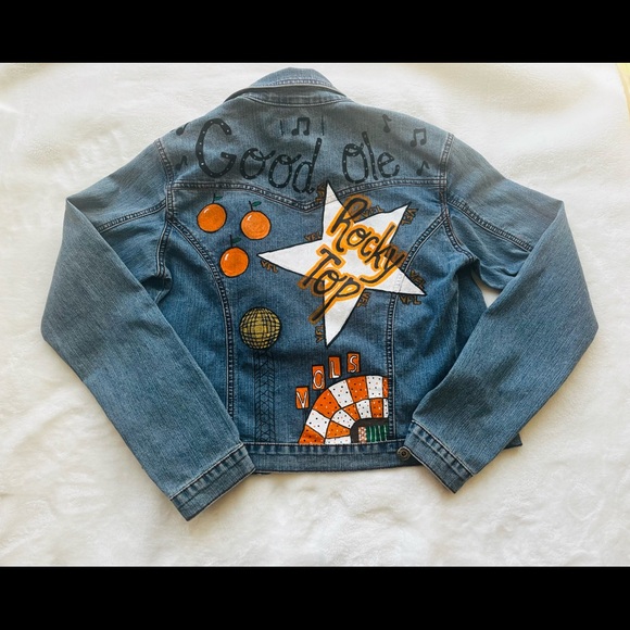 Tennessee Vols Painted Denim Jacket - Picture 1 of 10